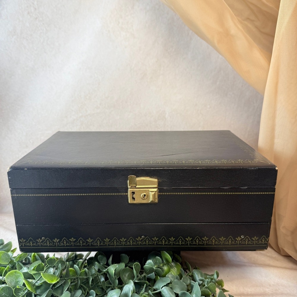 Mele Black Two Tiered Jewelry Box‎
